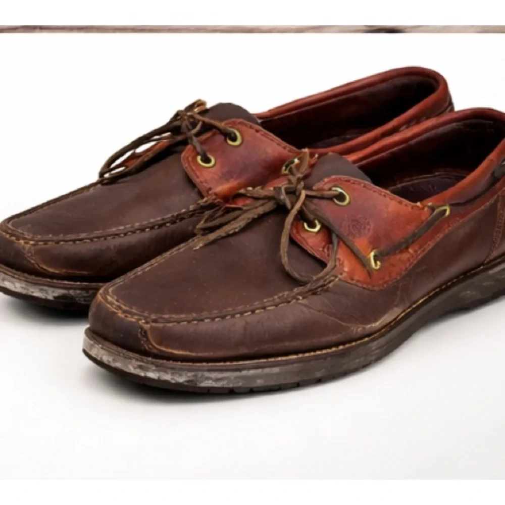 Dexter Navigator Leather Boat Shoes Mens 9 Brown Deck Shoes Preppy Coastal